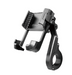 A black metal phone mount with a circular clamp base and adjustable cradle, shown on a plain white background. The brand name 'EASUO' is printed on the inner plate.